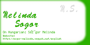 melinda sogor business card
